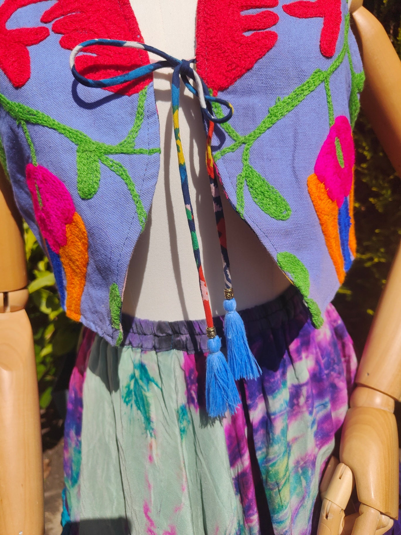 New York Embroidered Waistcoat Top Blue 6-12