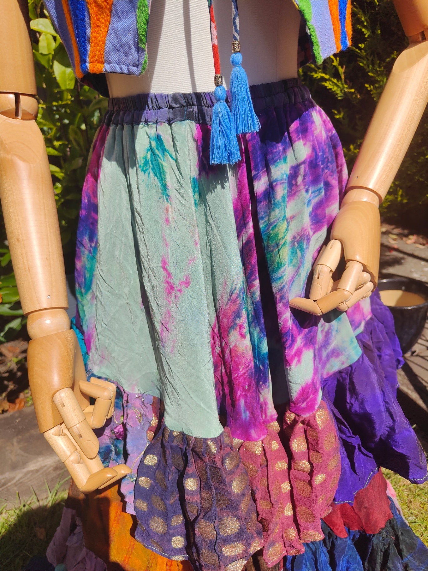 Wanderlust maxi skirt - tiered tie dye - Rainbow
