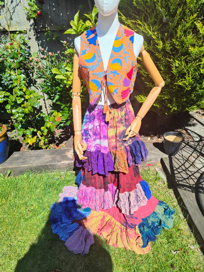 New York Embroidered Waistcoat Top Orange 6-12