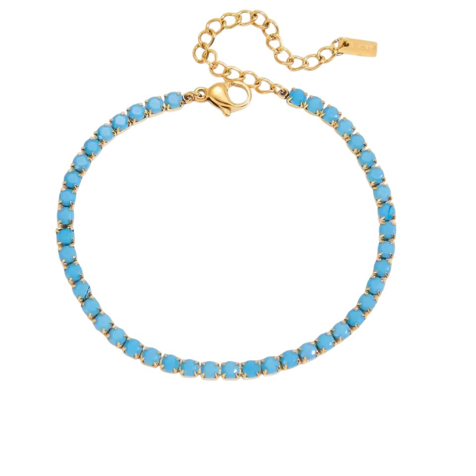 Sea Blue CZ Crystal Bracelet