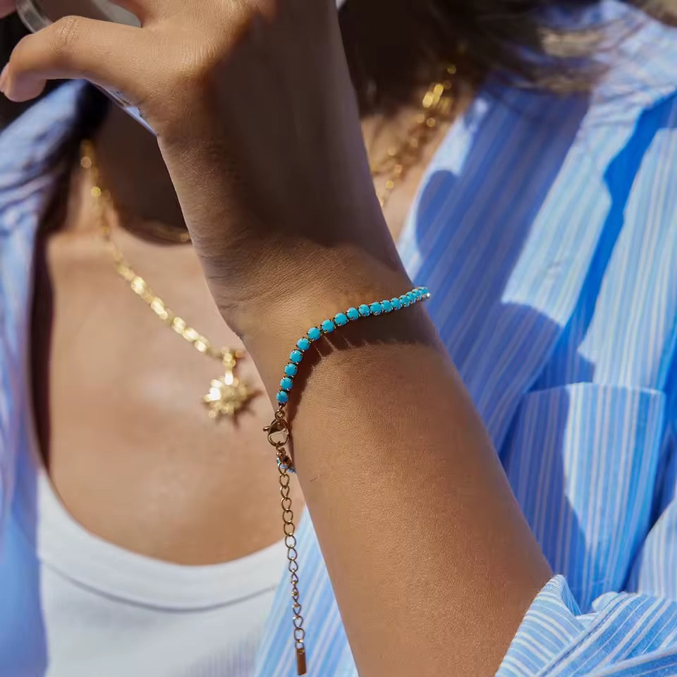 Sea Blue CZ Crystal Bracelet