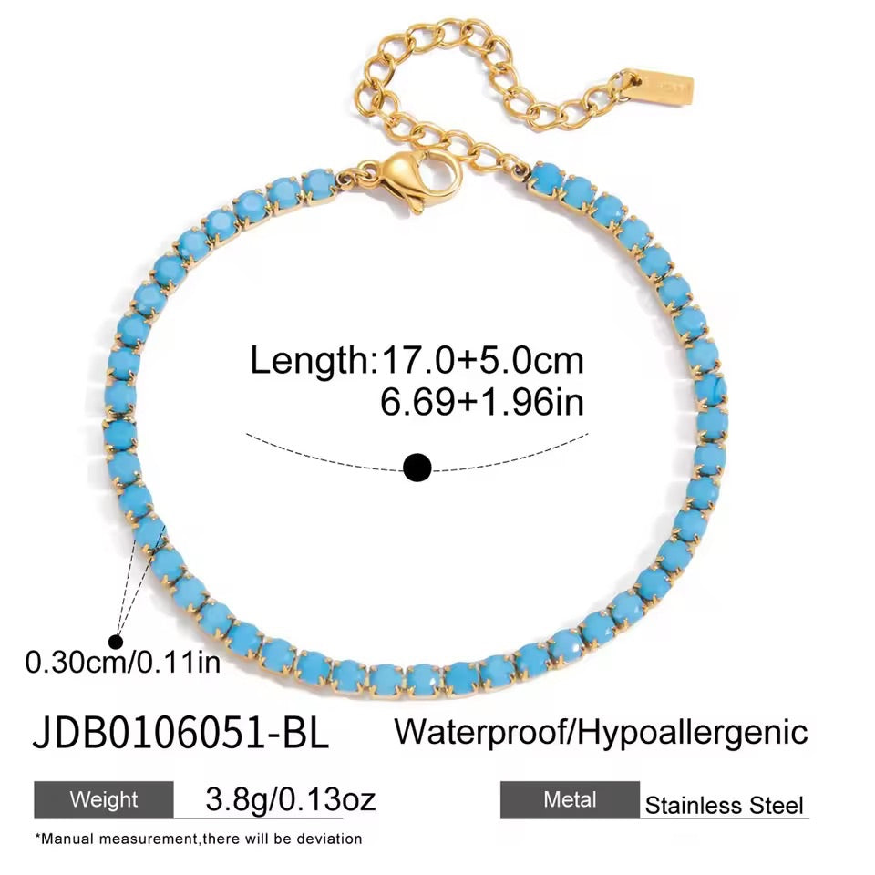 Sea Blue CZ Crystal Bracelet