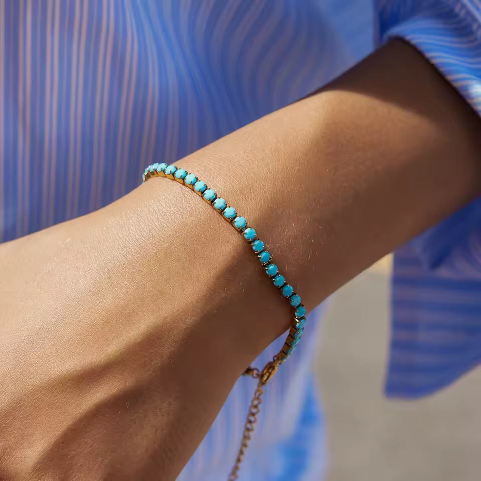 Sea Blue CZ Crystal Bracelet
