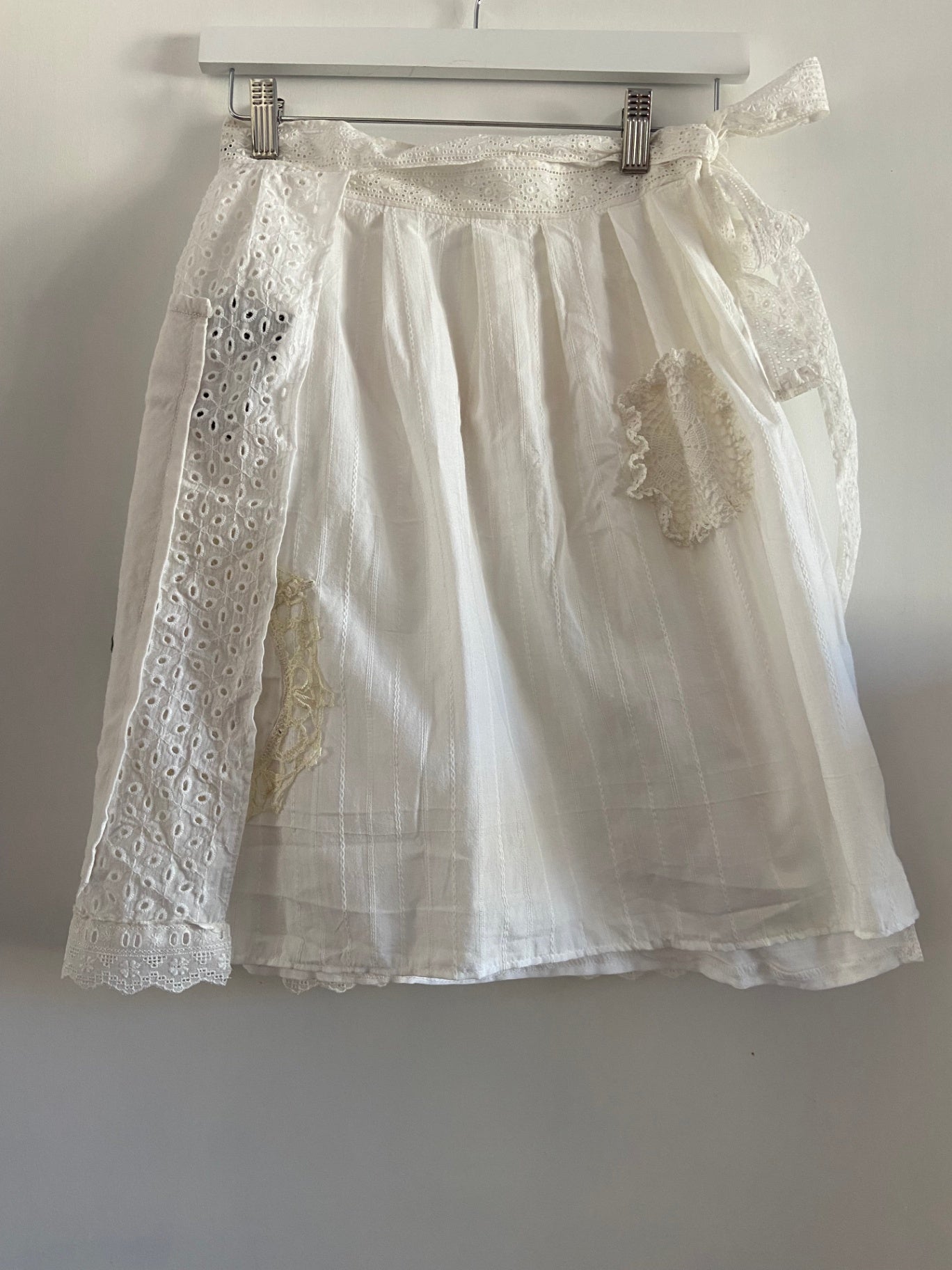 White Patch Wrap Skirt