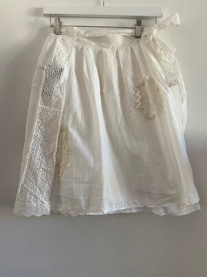 White Patch Wrap Skirt