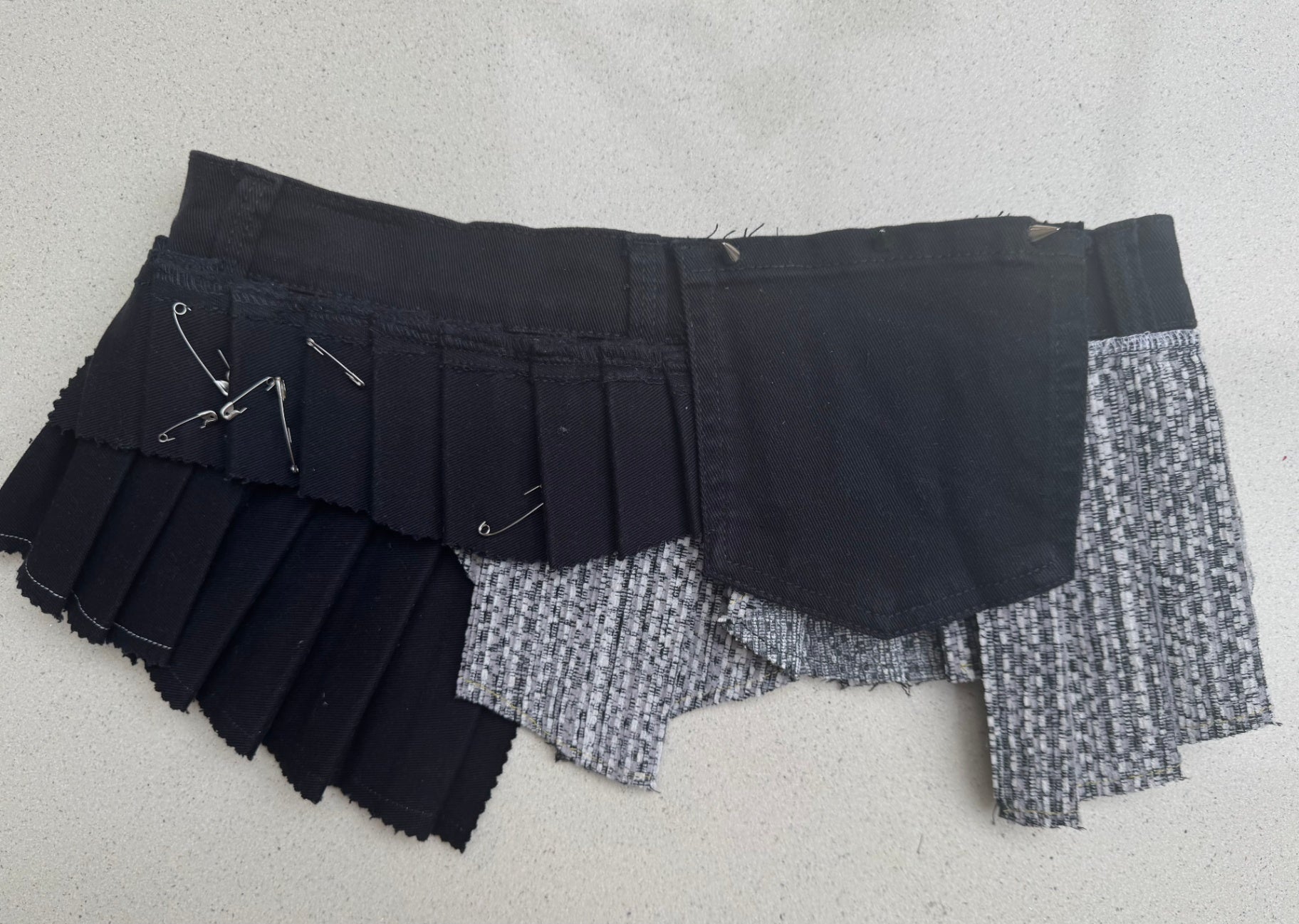 Upcycled mini skirt belt