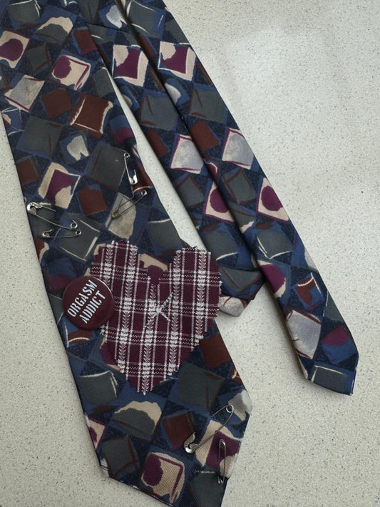 Upcycled Tie with badge