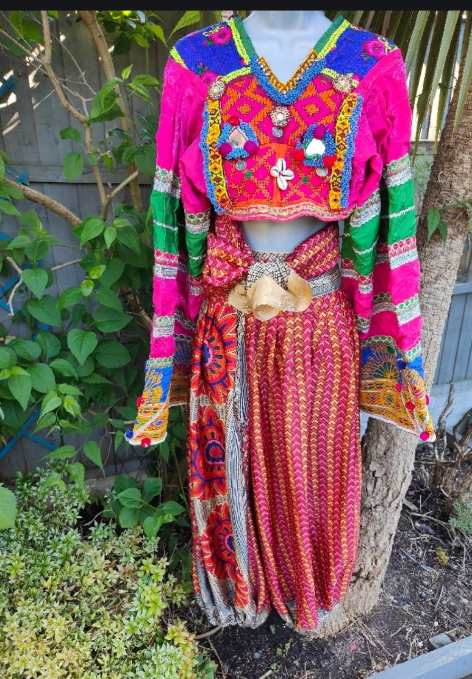 Vintage Afghani Bohemian Top - rare find - 4-10 uk