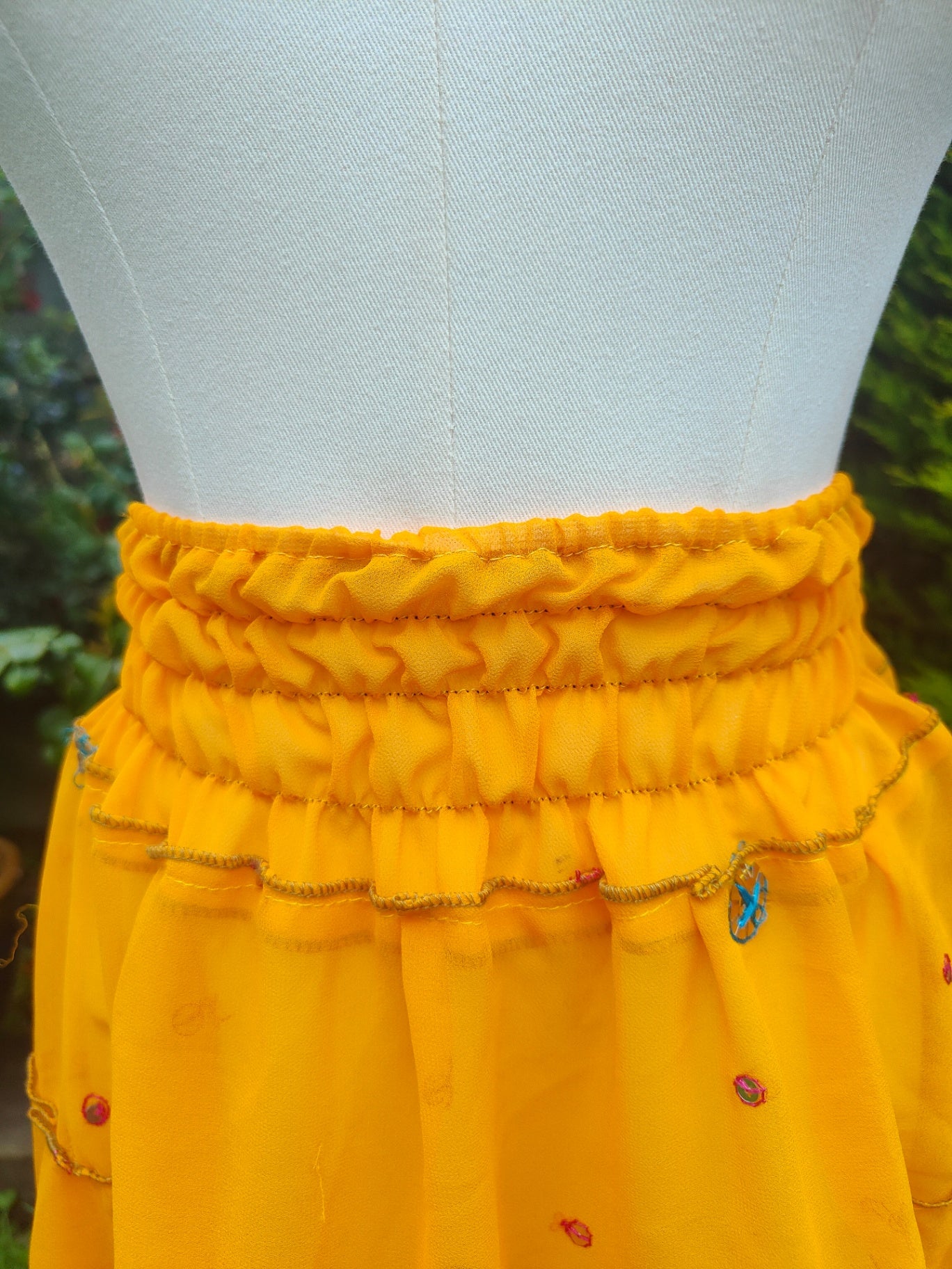 Boho sari beach skirt - yellow 