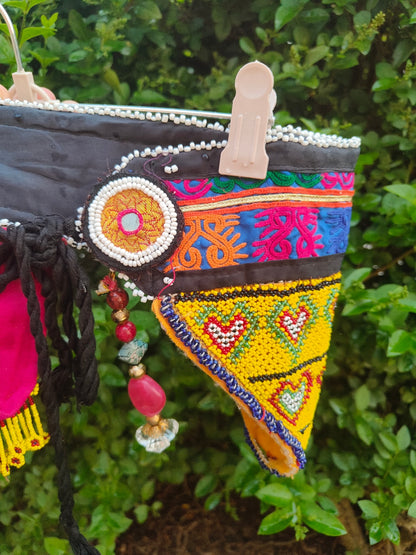 Boho beaded tribal belt -unique