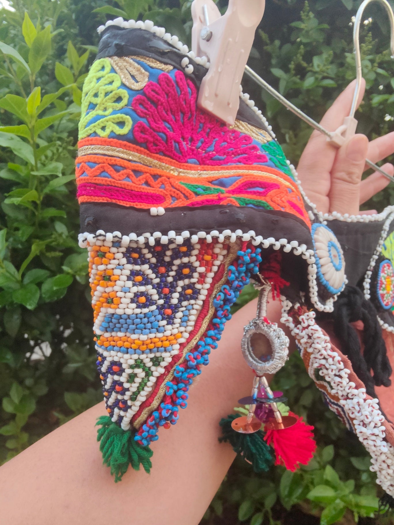 Boho beaded tribal belt -Unique one off 