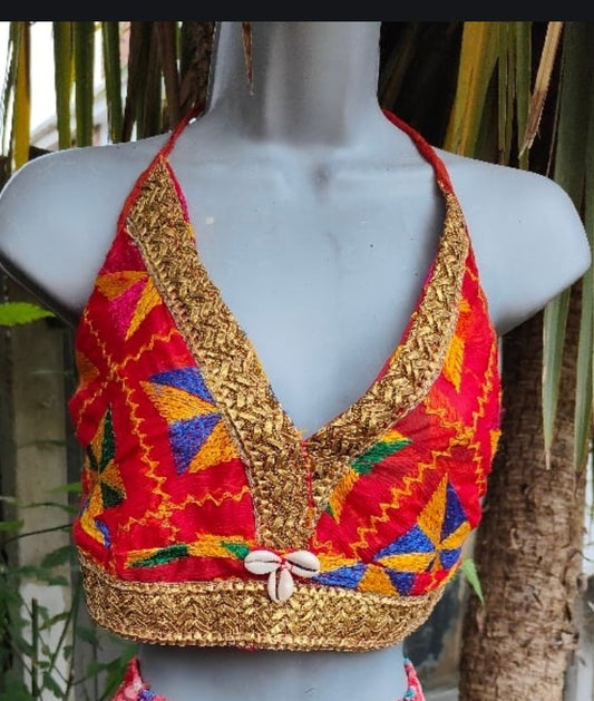 Jewel Bralette Halter neck top -unique Shell details