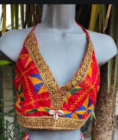 Jewel Bralette Halter neck top -unique Shell details