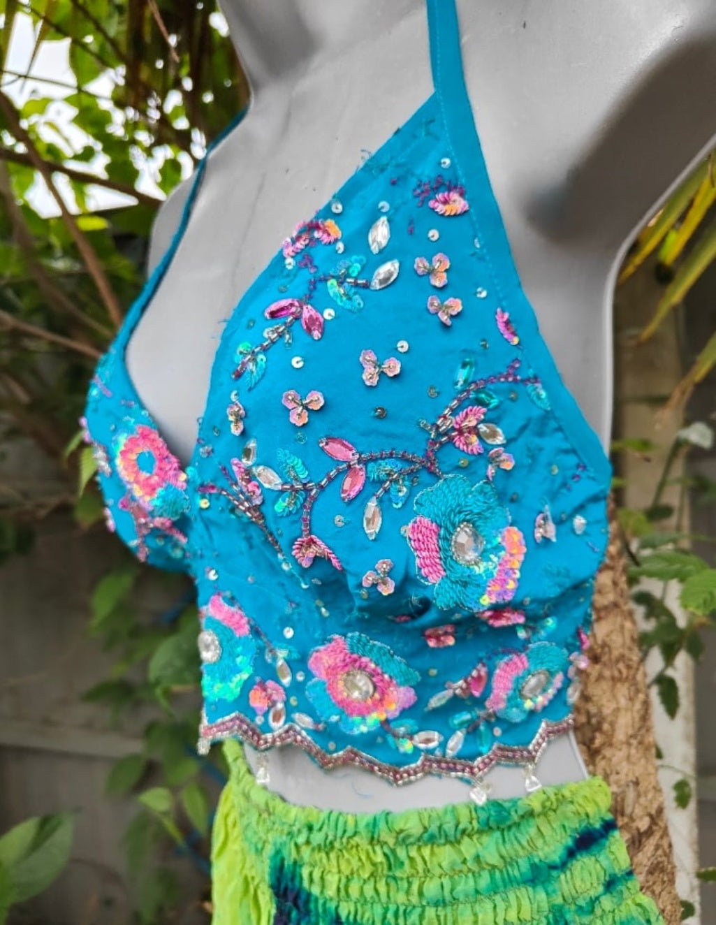 Jewel Bralette/ Halter top heavily embellished 