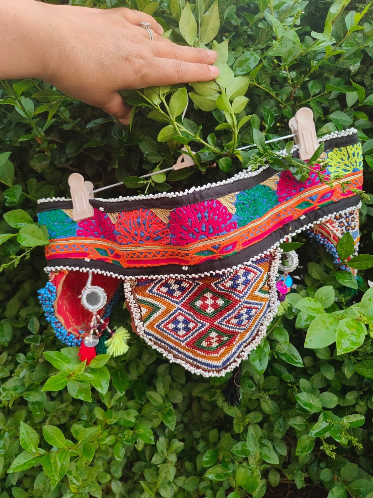 Boho beaded tribal belt -Unique one off 