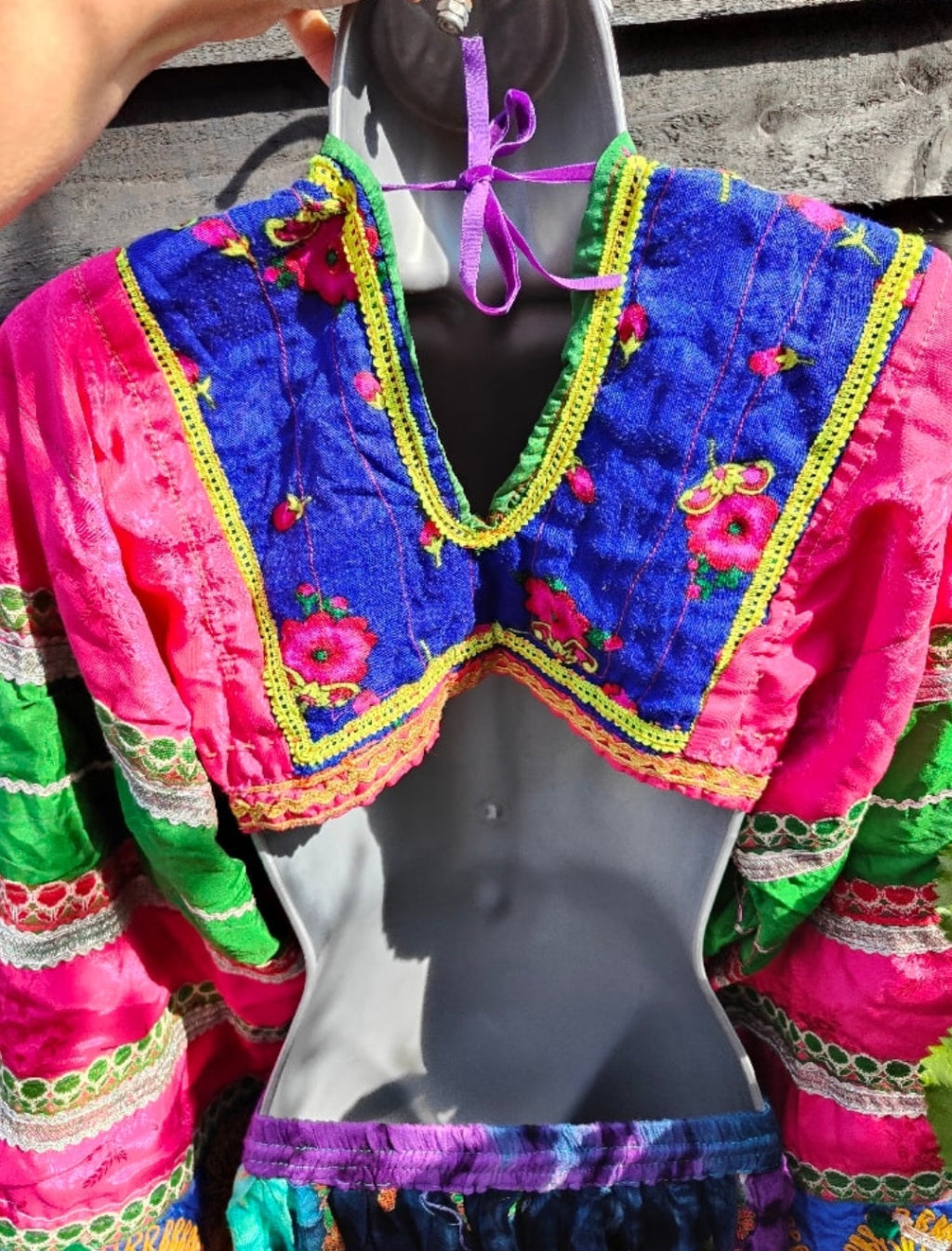 Vintage Afghani Bohemian Top - rare find - 4-10 uk