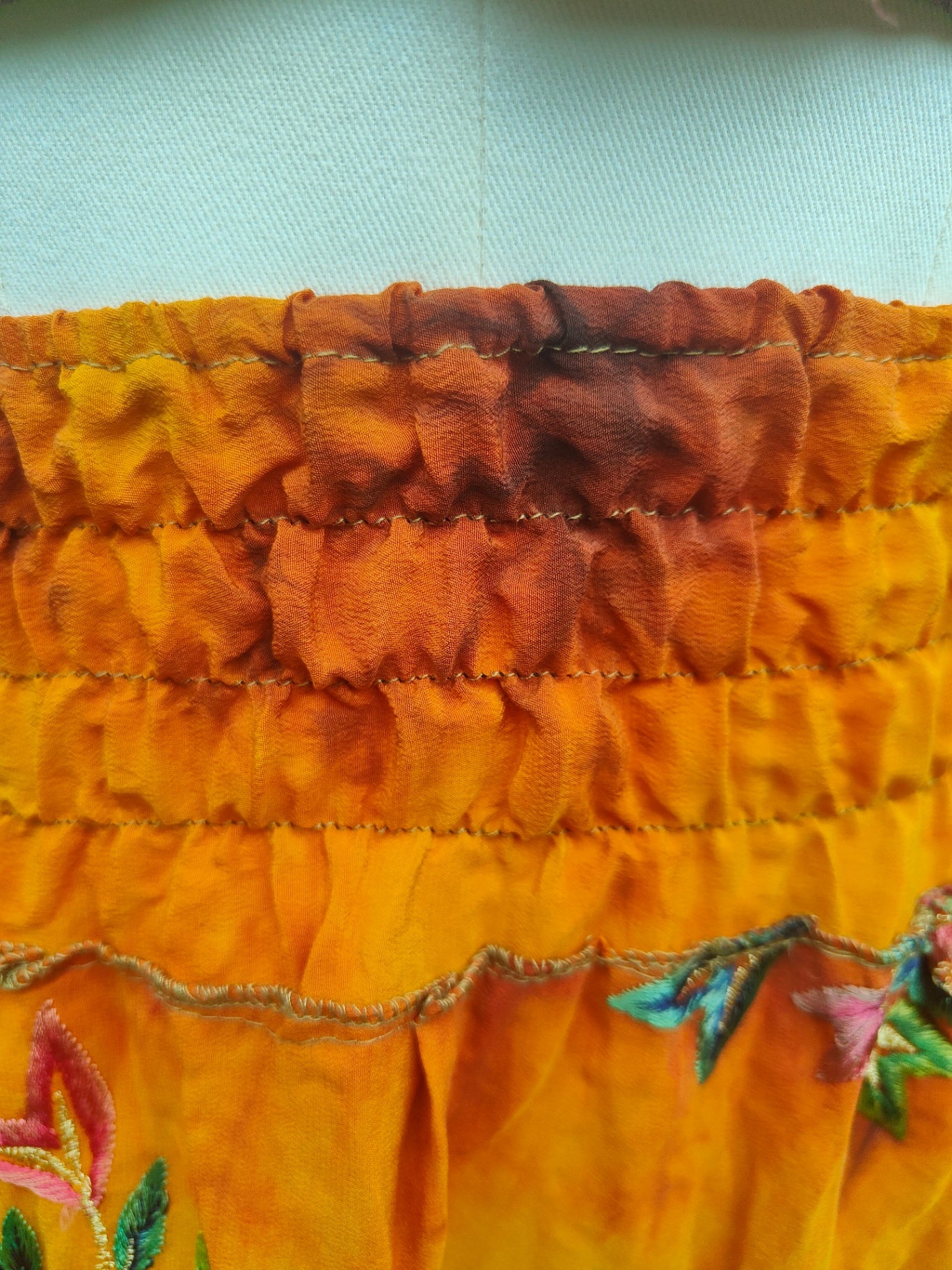 Boho sari beach skirt -Orange