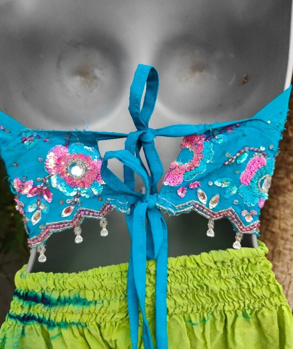 Jewel Bralette/ Halter top heavily embellished 