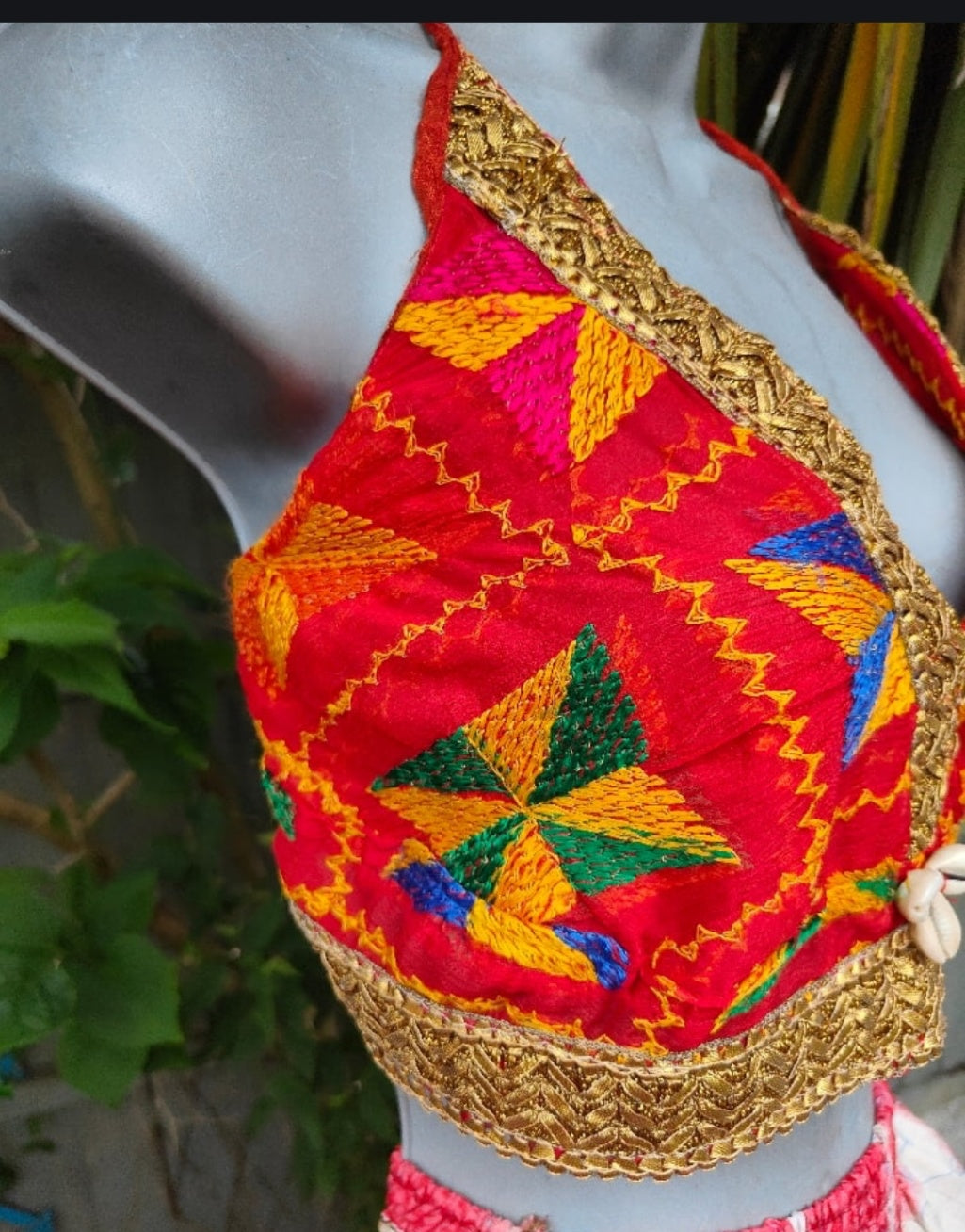 Jewel Bralette Halter neck top -unique Shell details