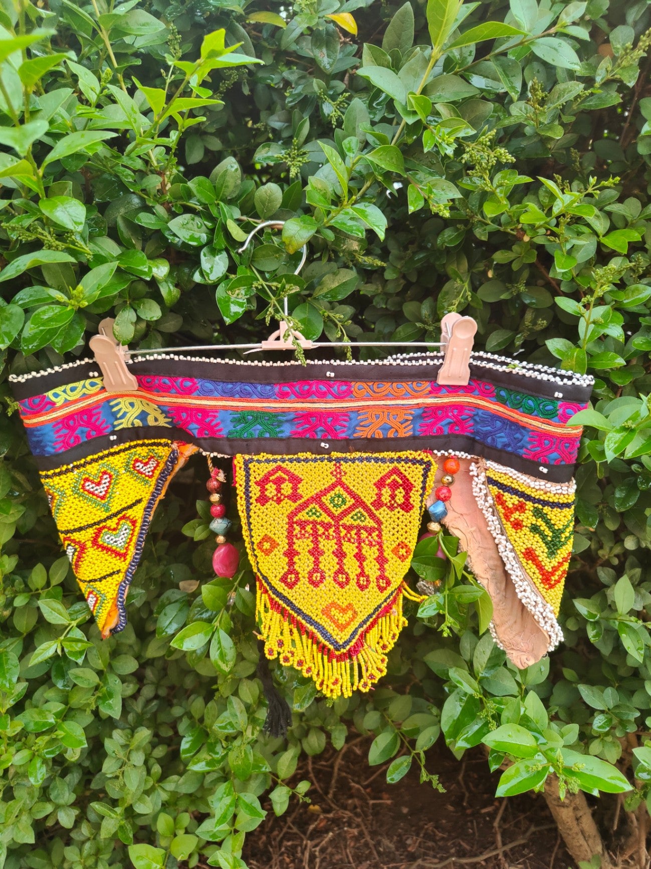 Boho beaded tribal belt -unique
