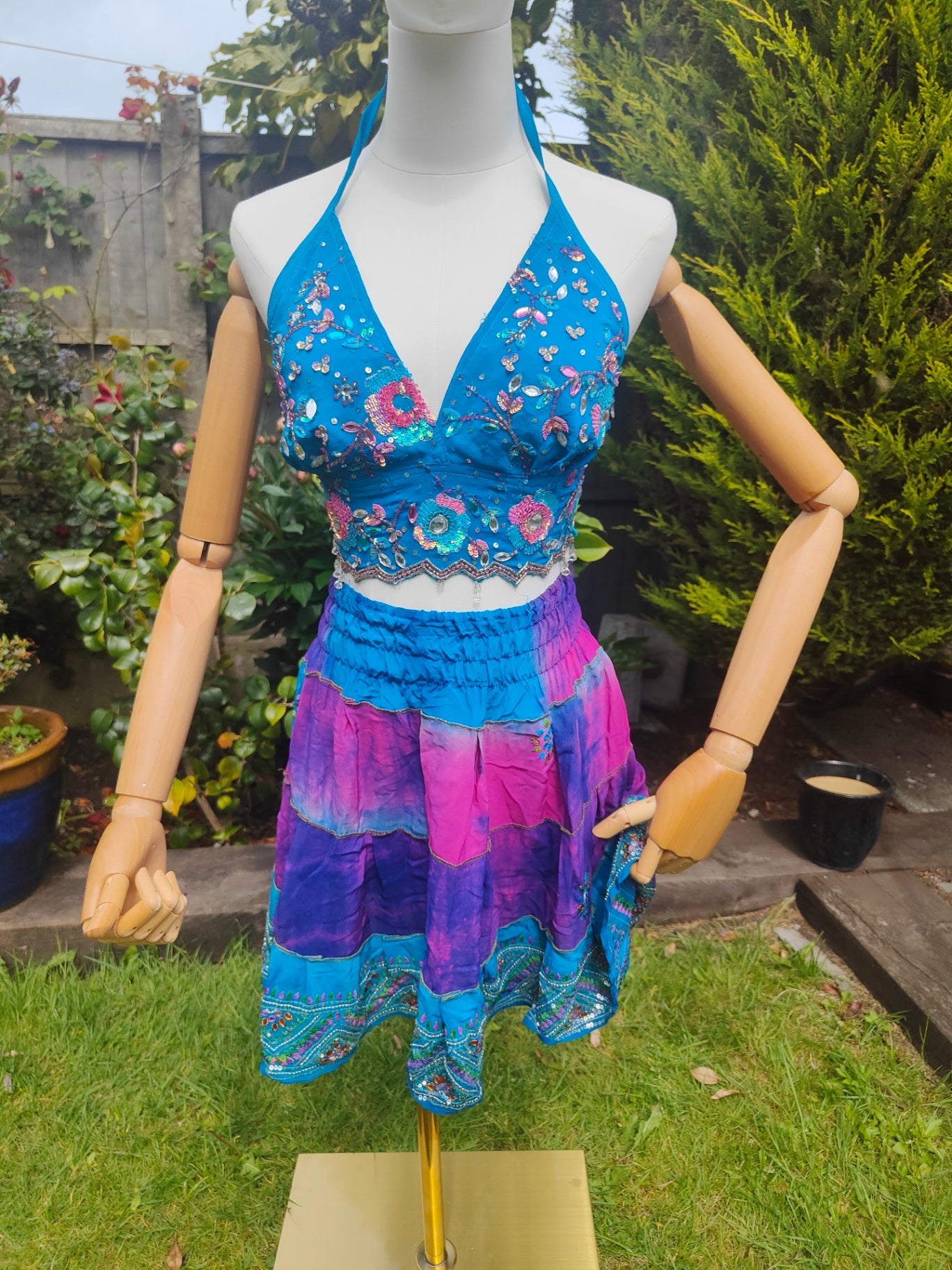 Jewel Bralette/ Halter top heavily embellished 