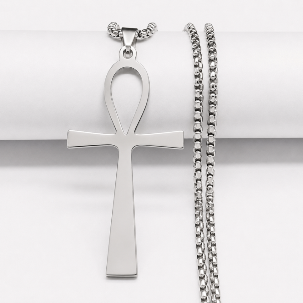 Silver Ritual Ankh Stainless Steel Necklace