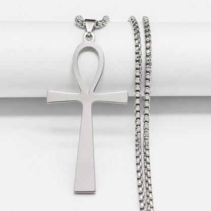 Silver Ritual Ankh Stainless Steel Necklace