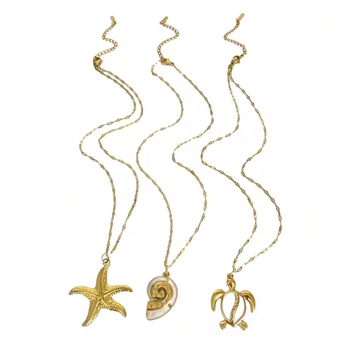 Shell Gold Stainless Steel Necklace