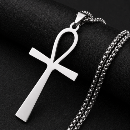 Silver Ritual Ankh Stainless Steel Necklace
