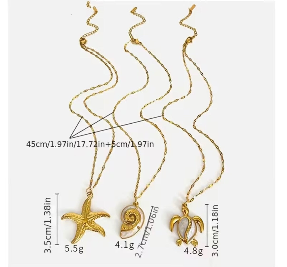 Shell Gold Stainless Steel Necklace