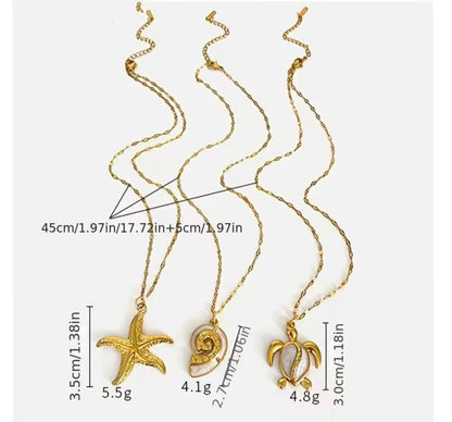 Starfish Gold Stainless Steel Necklace