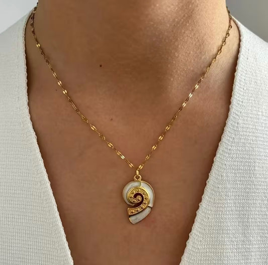 Shell Gold Stainless Steel Necklace