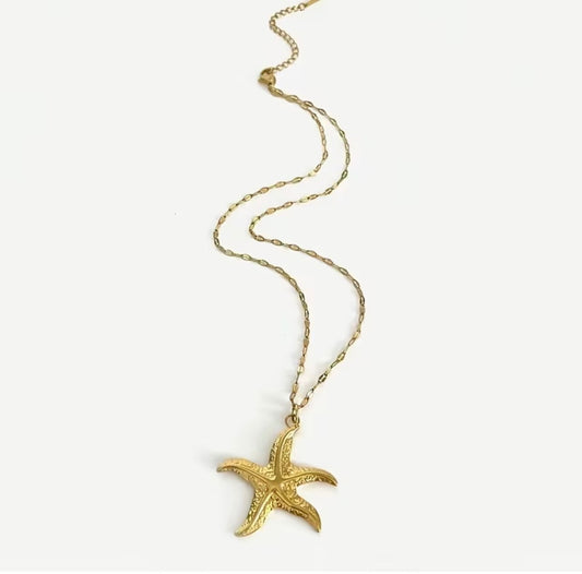 Starfish Gold Stainless Steel Necklace