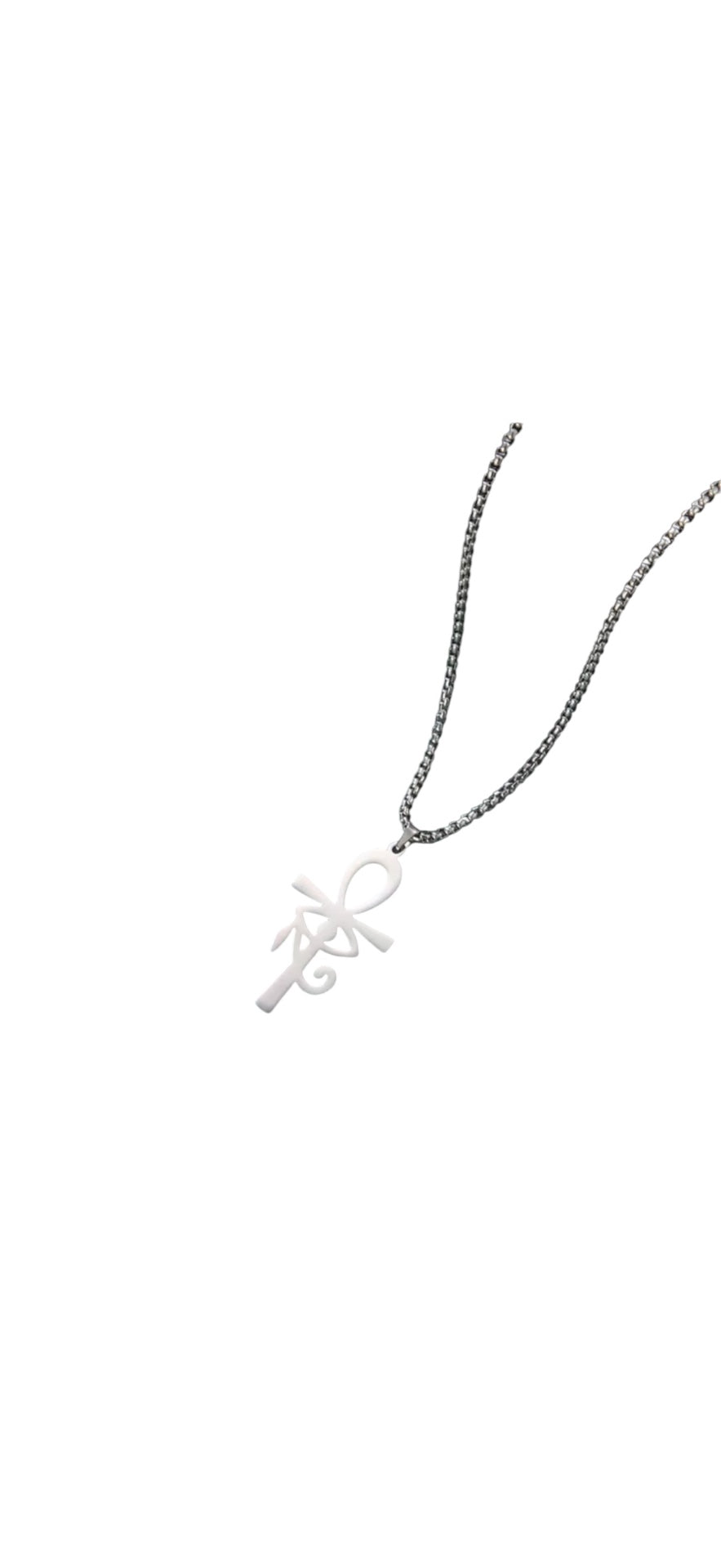    Silver Eye of Eternity Ankh Stainless Steel Necklace