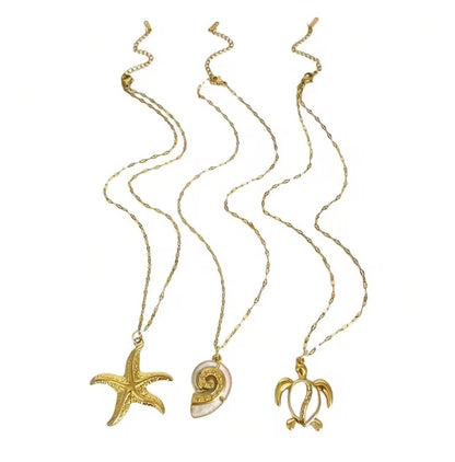 Starfish Gold Stainless Steel Necklace