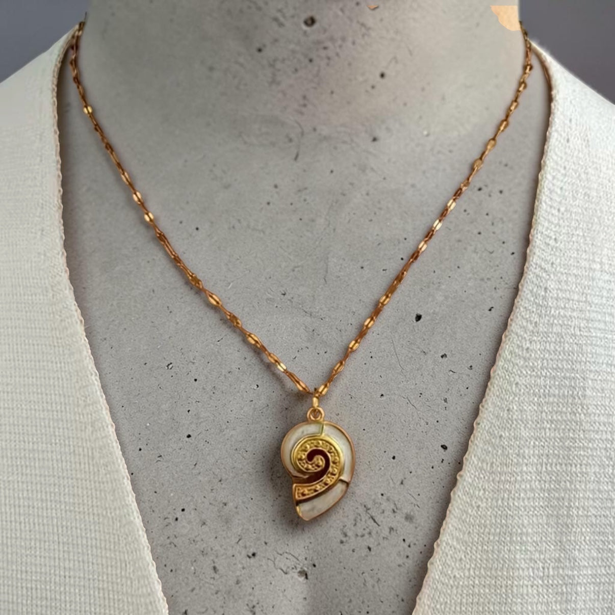 Shell Gold Stainless Steel Necklace