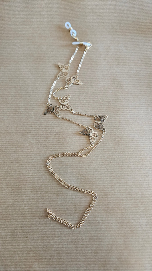 Sunglasses Chain: Gold Butterfly