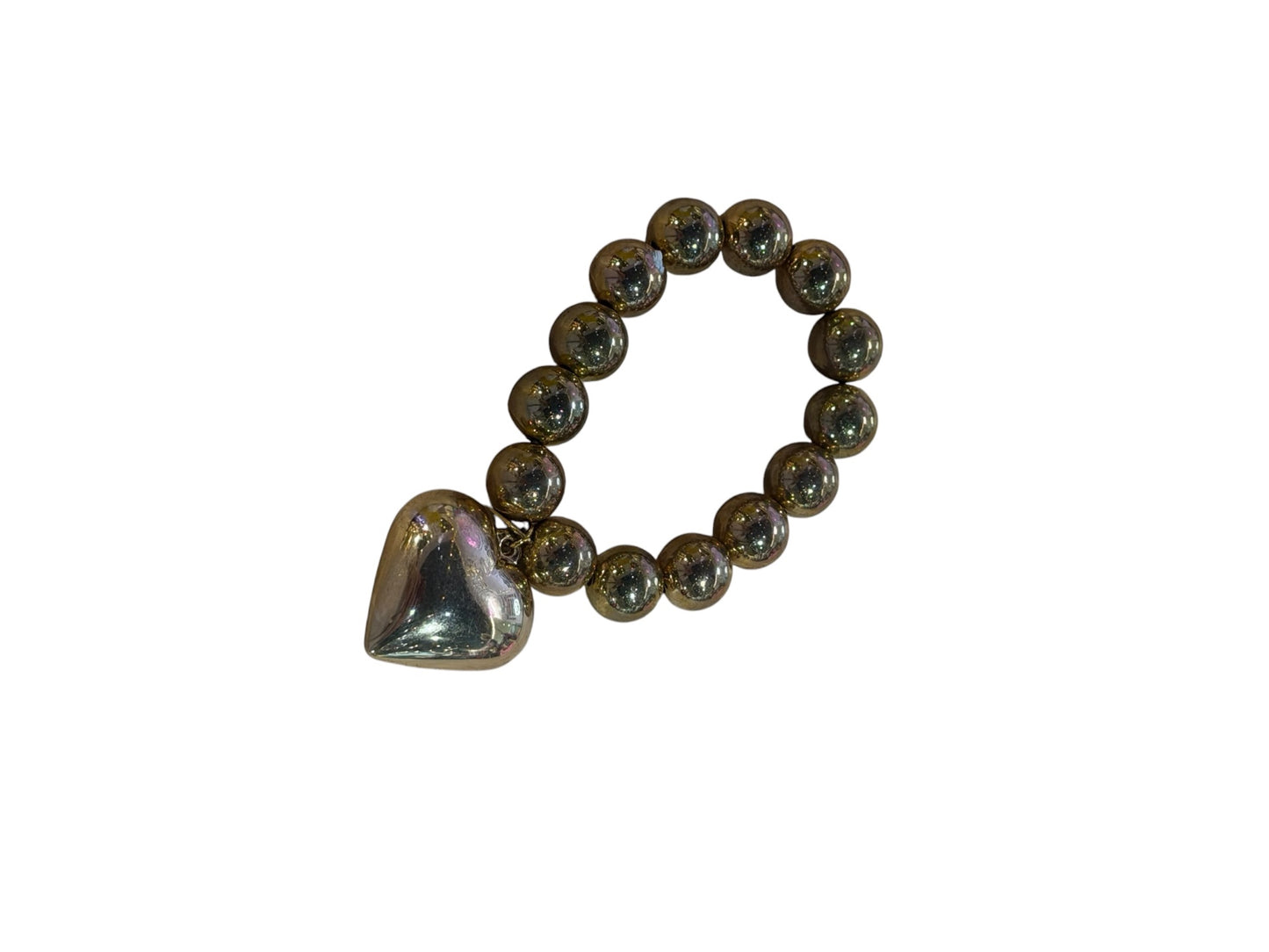 Gold Ball Heart Bracelet