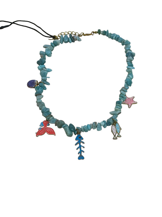 Amzonite Charm Necklace 