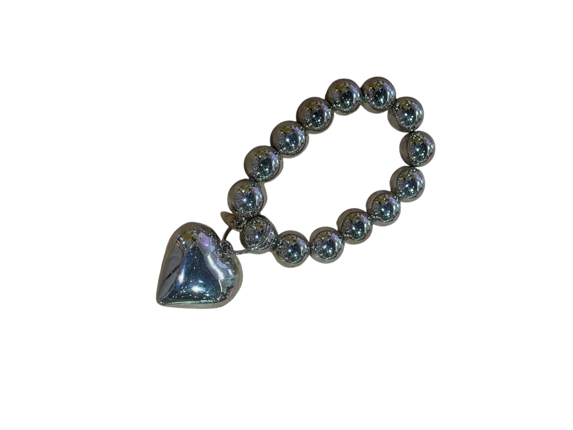 Silver Ball Heart Bracelet