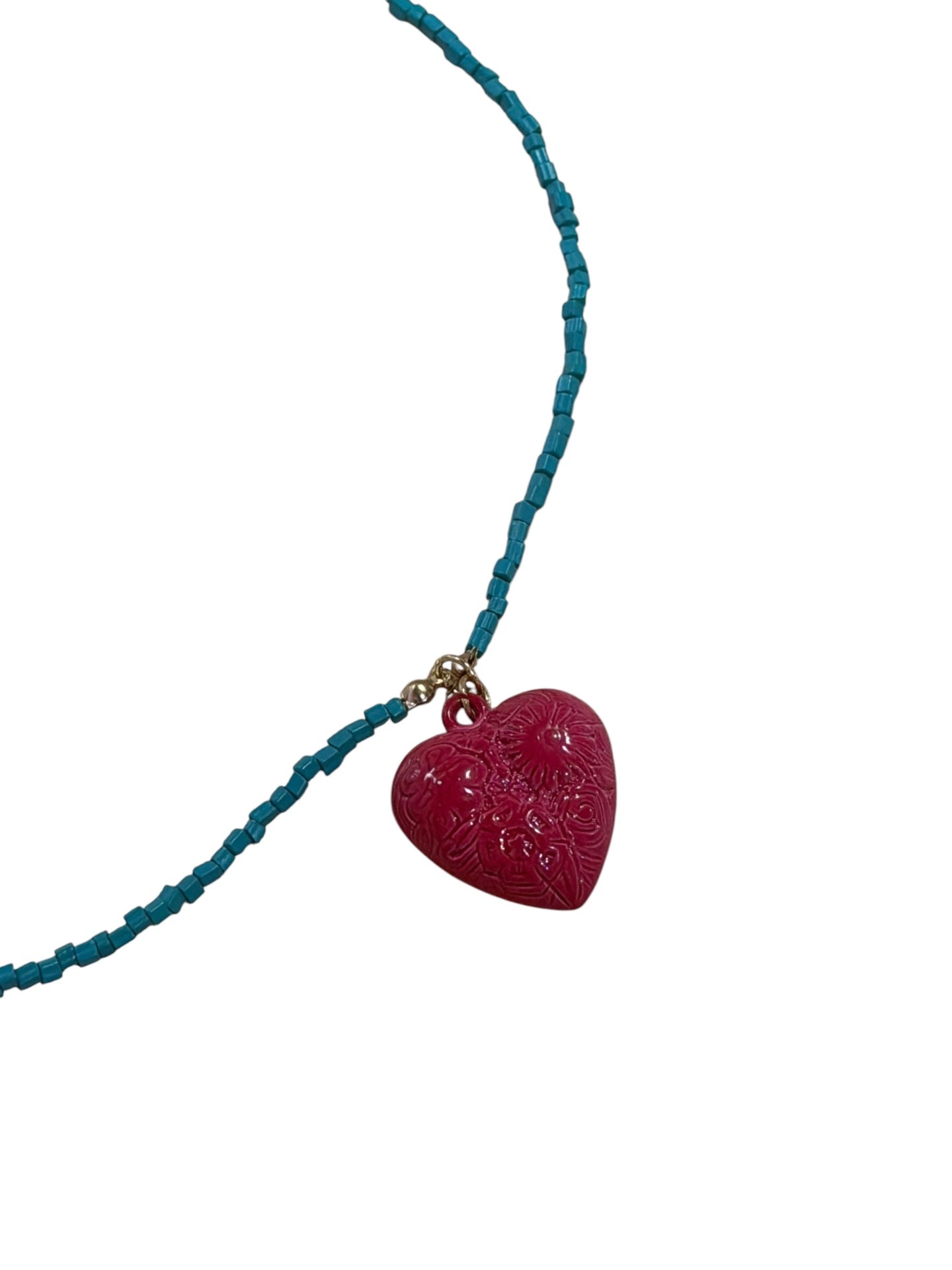 Blue Bead Heart Belt