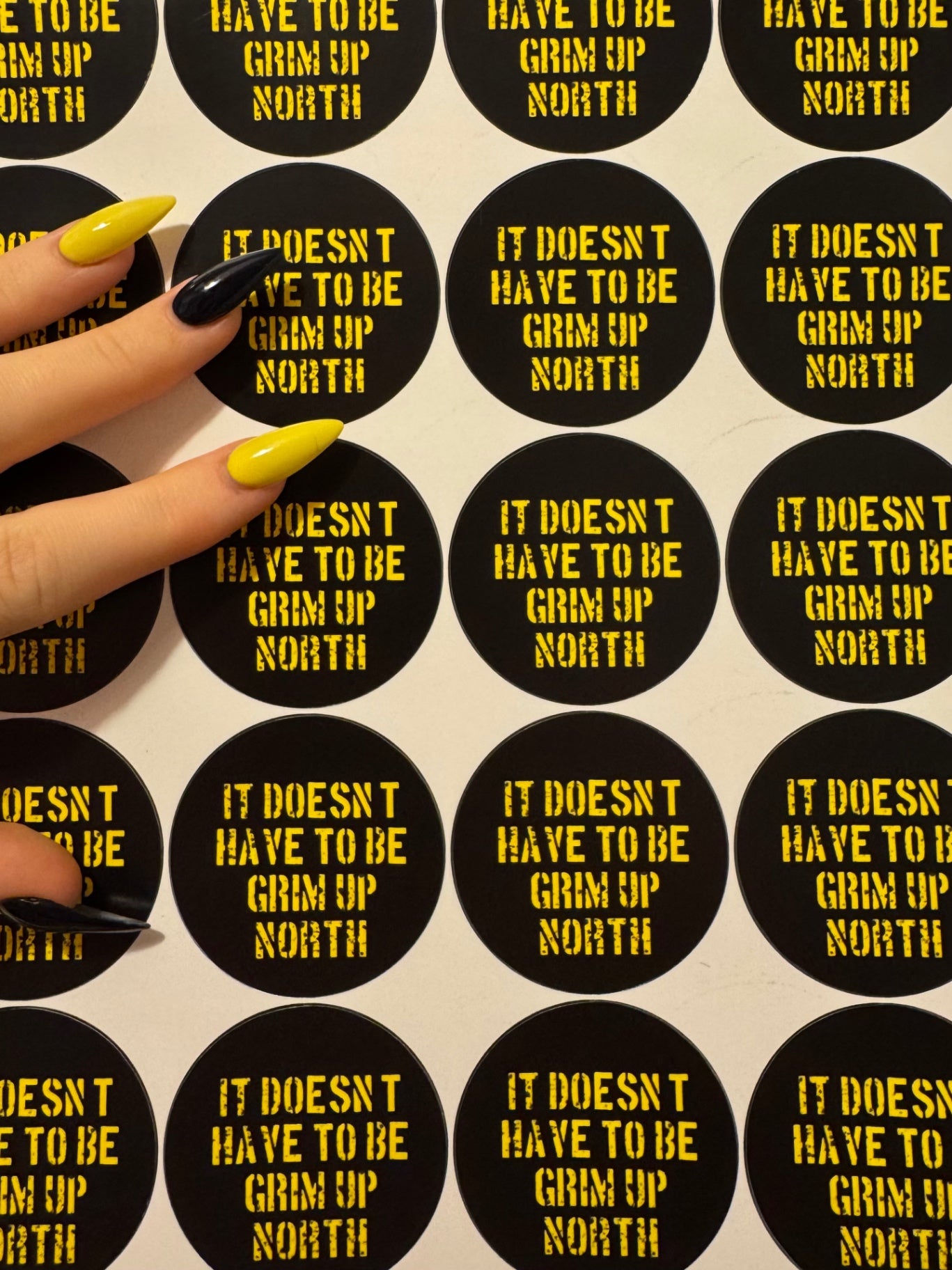 Grim Up North Sticker & Badge 