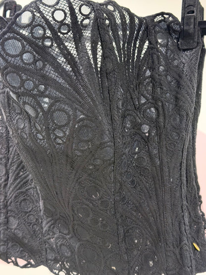 Black Wishbone Corset Top XXL