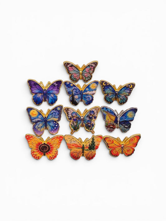 Van Gogh Butterfly Pin Mix Pot Luck
