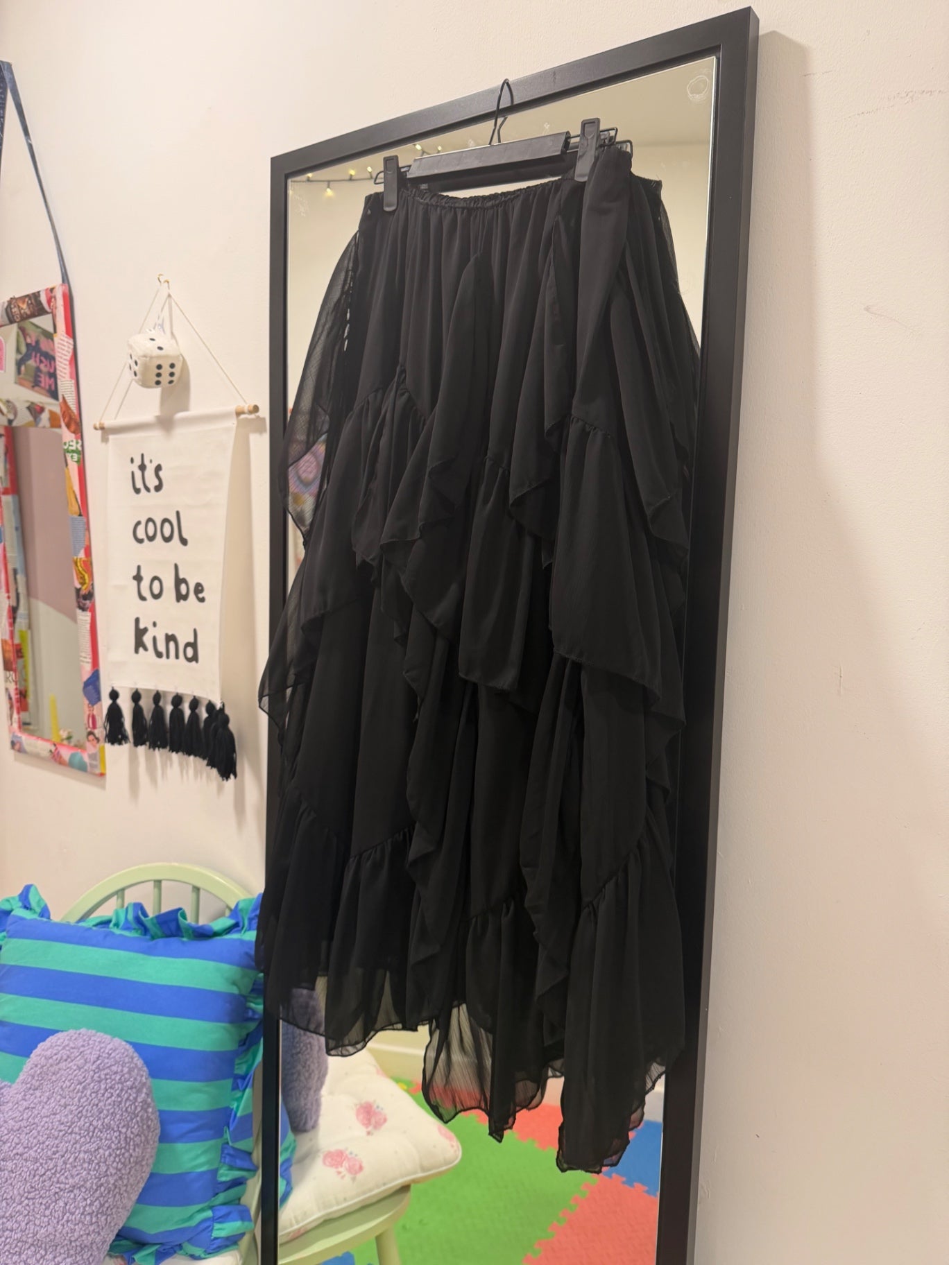 Black Tiered Maxi Skirt