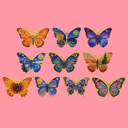Van Gogh Butterfly Pin Mix Pot Luck