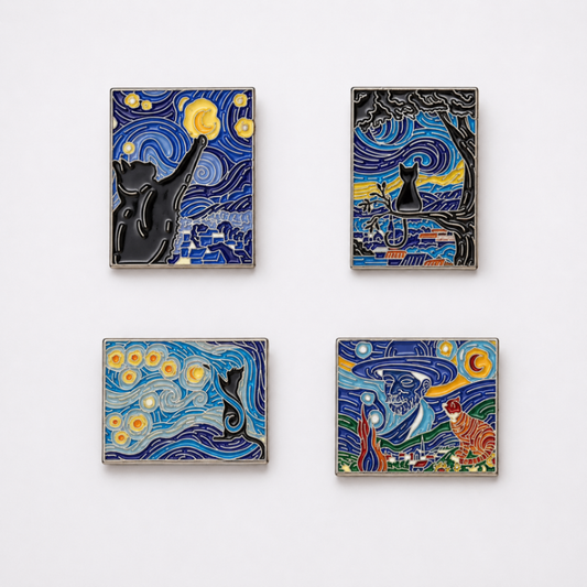 Cat Van Gogh Pin Mix Pot Luck