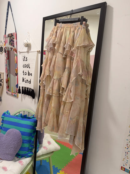 Ivory Tiered Maxi Skirt