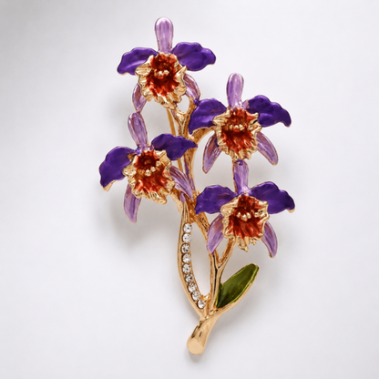 Purple Lilly Flower Brooch