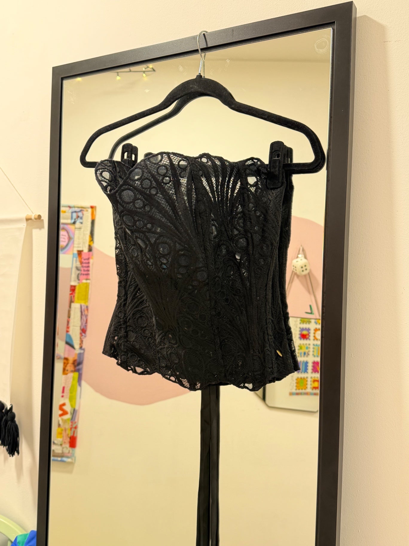 Black Wishbone Corset Top XXL